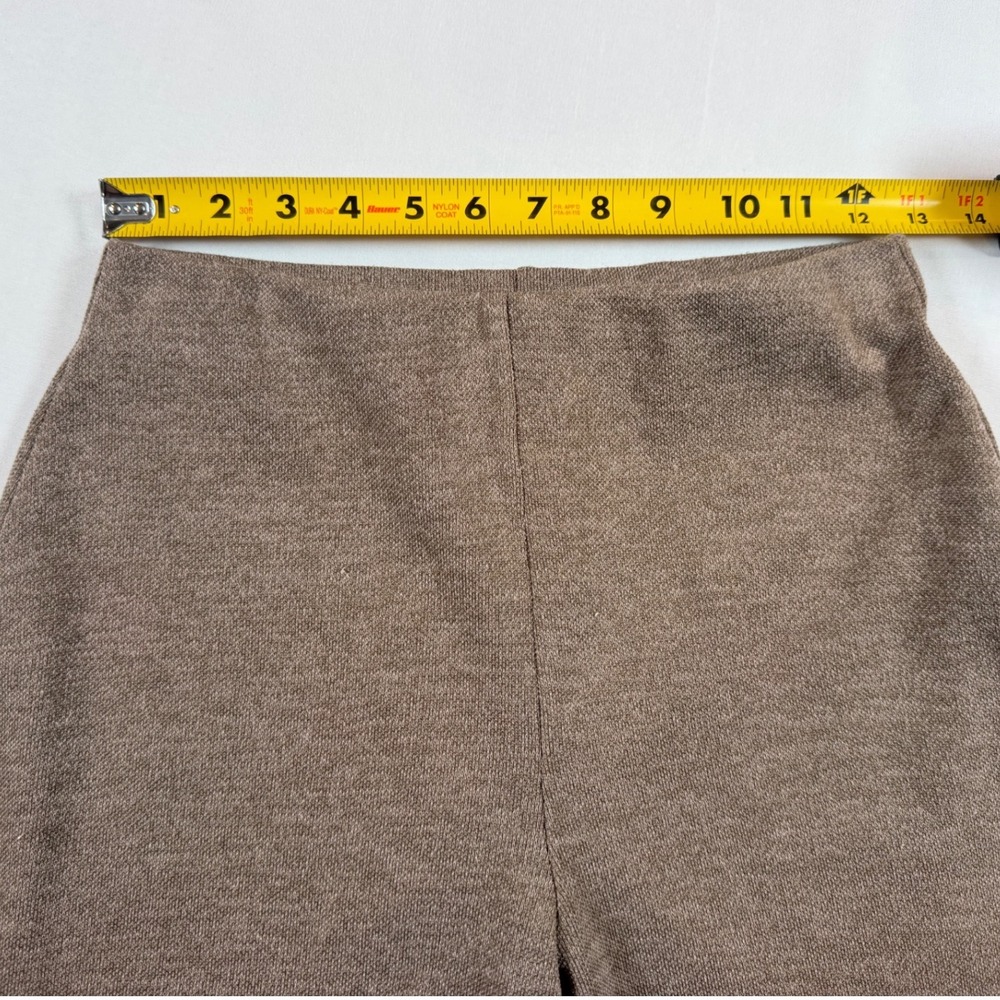 Zara Womens Basic Pique Knit Wide Leg Pants Taupe Brown Pull On Trousers Size S - Picture 5 of 7